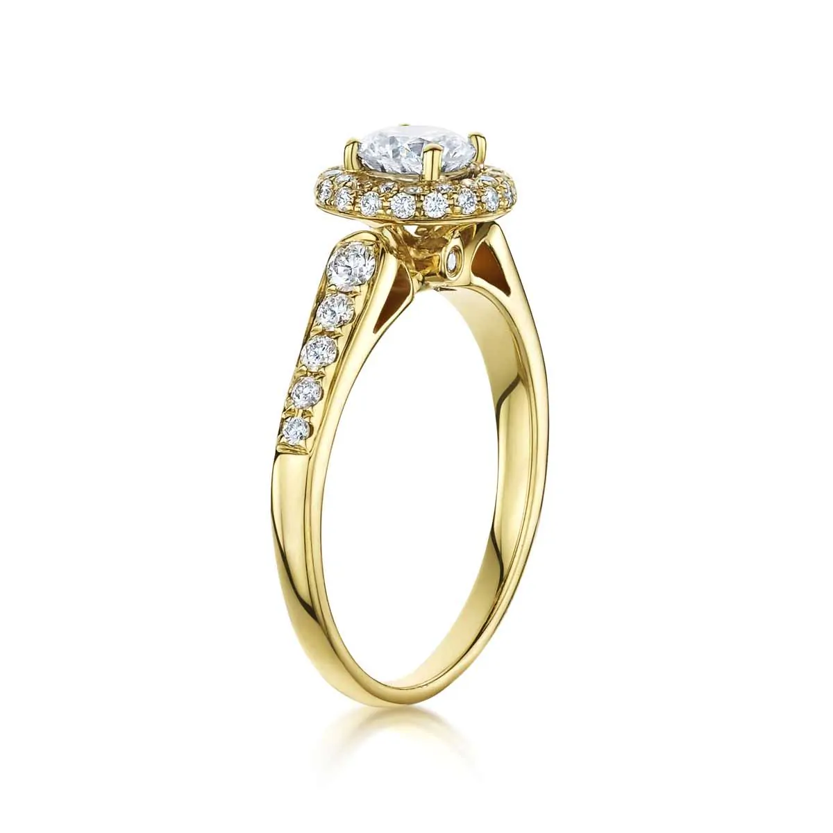 18ct Yellow Gold 0.31ct G/VS2 Brilliant Cut Halo Diamond Ring