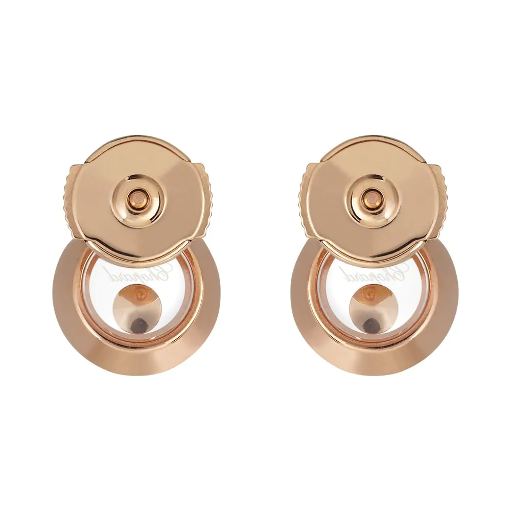 Chopard Happy Diamonds Icons 18ct Rose Gold & Diamond Stud Earrings 83A0175001
