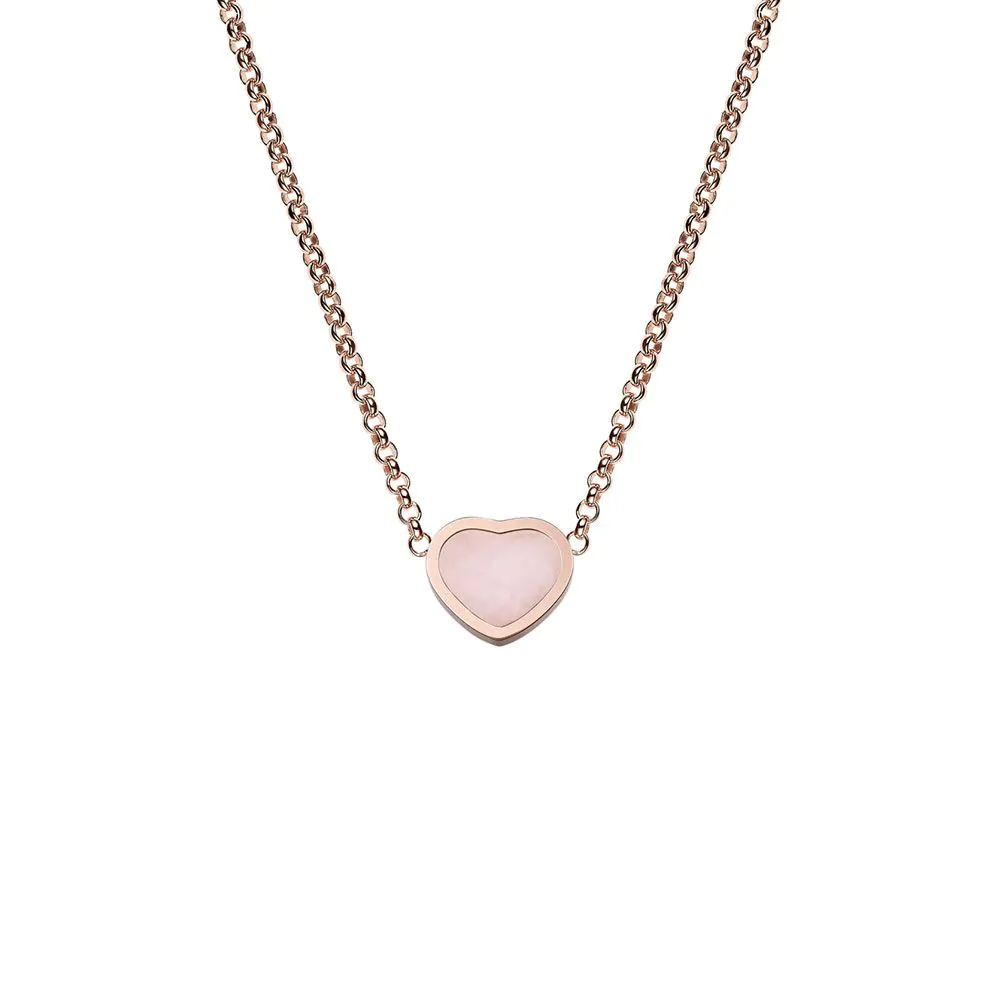 Chopard My Happy Hearts 18ct Rose Gold & Pink Opal Necklace 81A086-5620
