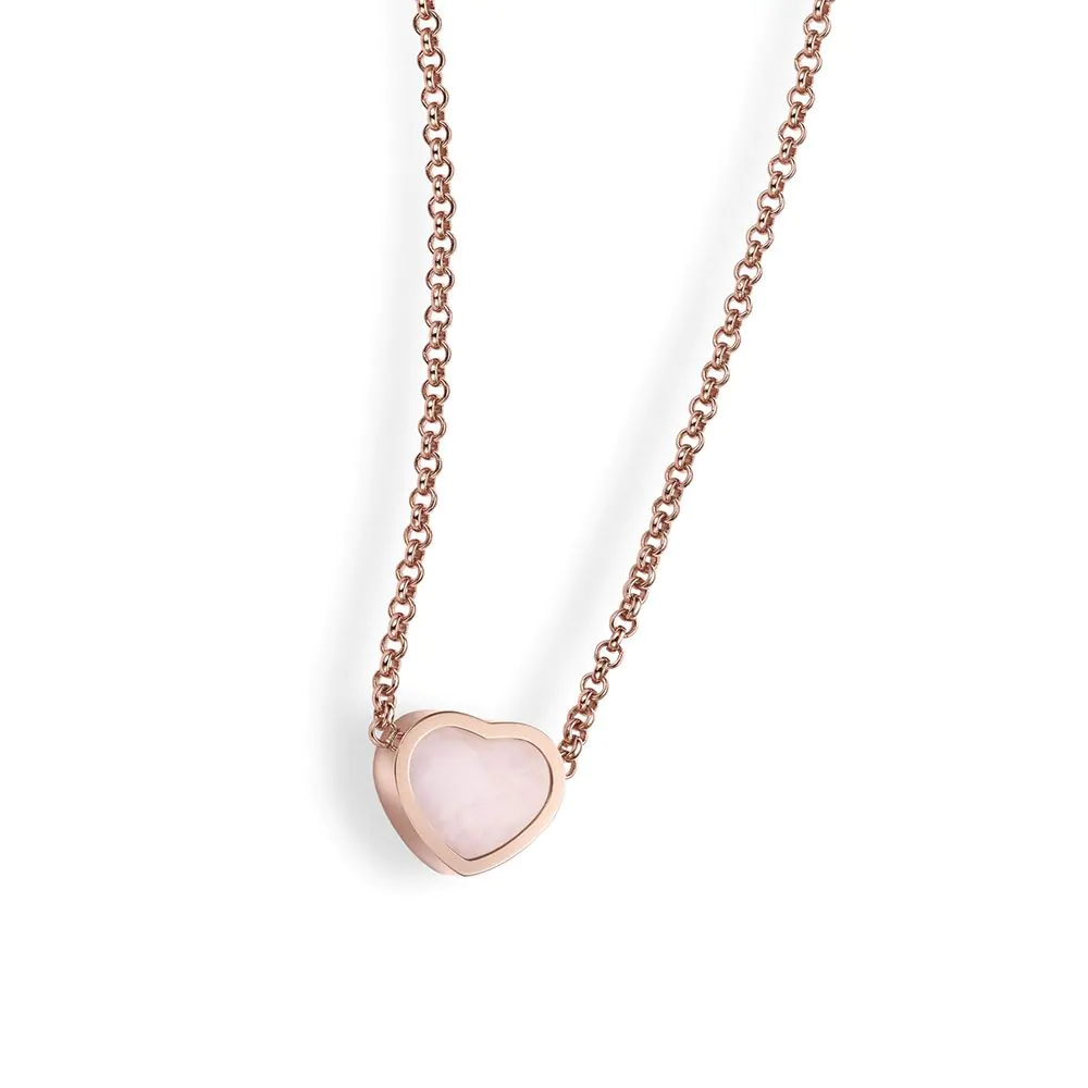 Chopard My Happy Hearts 18ct Rose Gold & Pink Opal Necklace 81A086-5620
