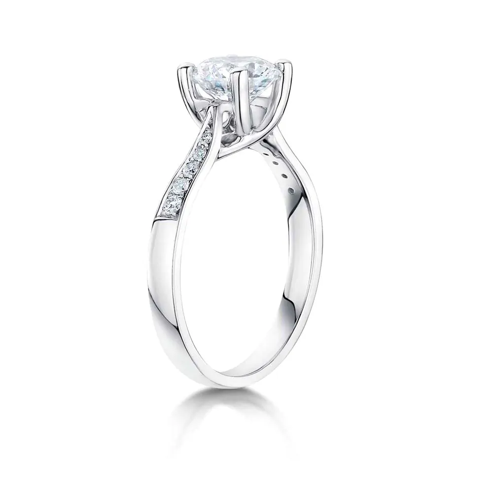 Esme Platinum 1.00ct G SI1 Princess Cut Diamond Solitaire Ring