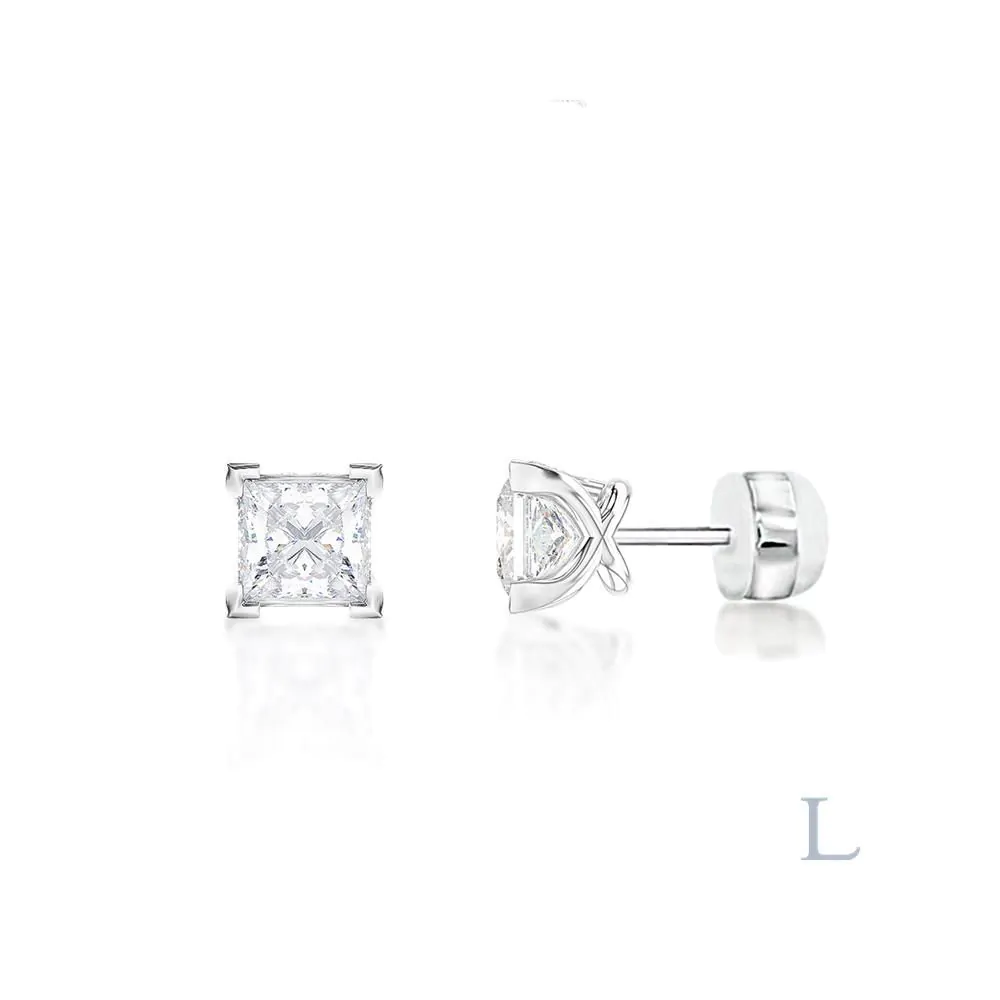 Esme Platinum 0.48ct Princess Cut Diamond Earrings