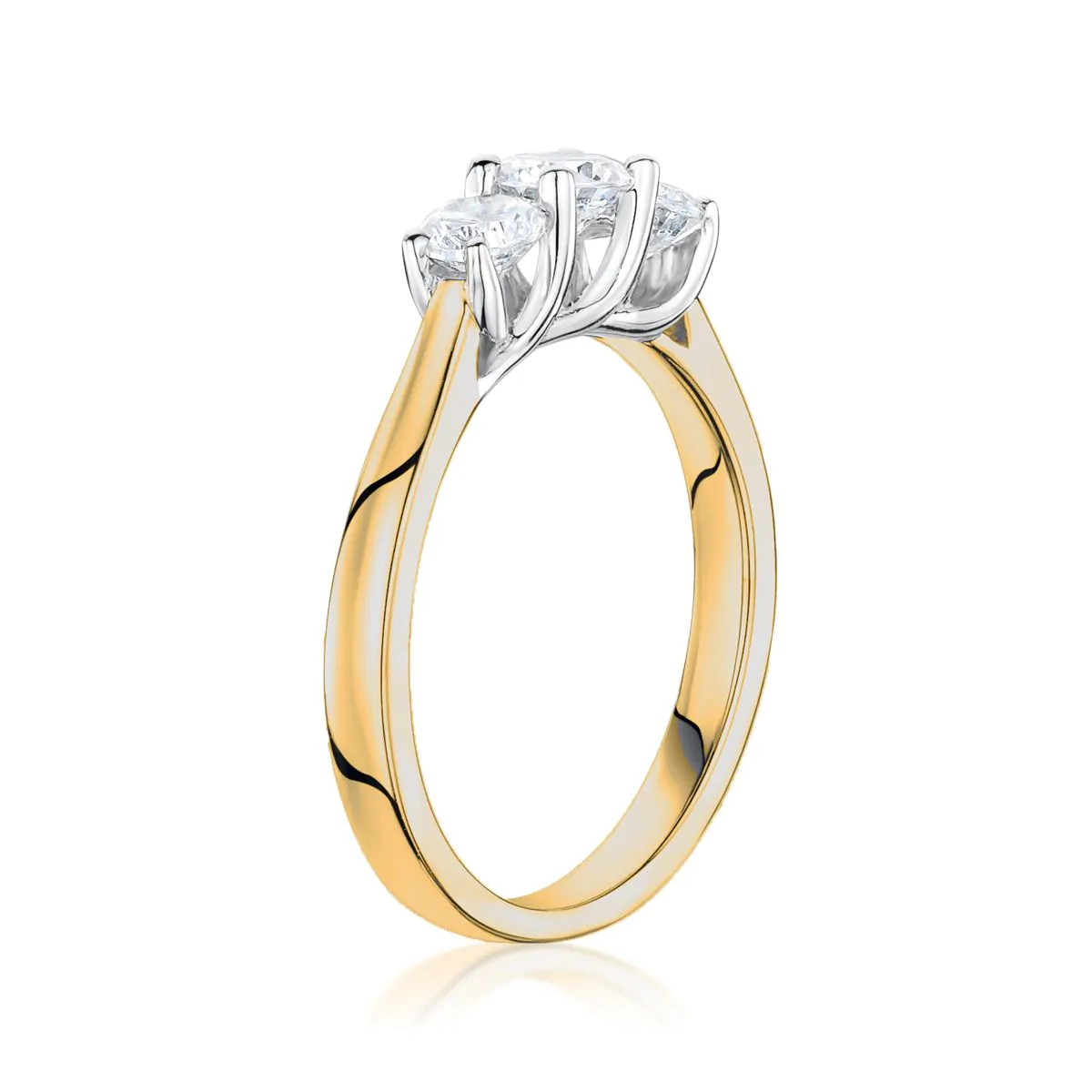 Esme 18ct Yellow Gold 0.34ct G VS2 Brilliant Cut Diamond Three Stone Ring