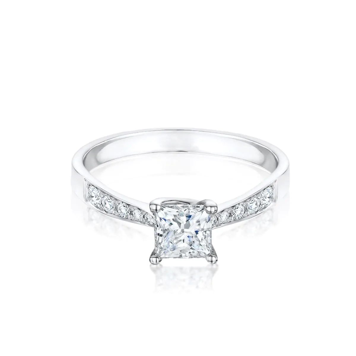 Esme Platinum 0.62ct D/VS1 Princess Cut Diamond Ring