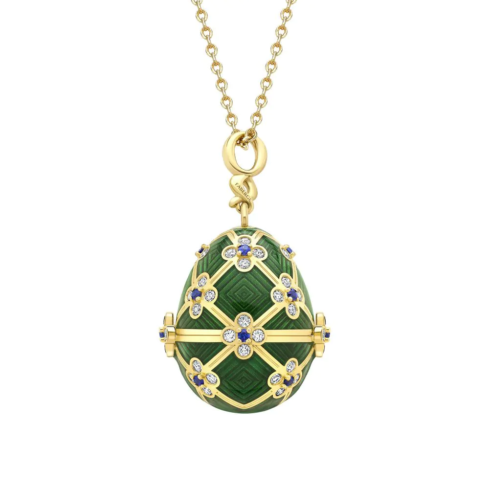 Fabergé x 007 Special Edition Yellow Gold & Green Guilloché Enamel Octopussy Egg Surprise Locket