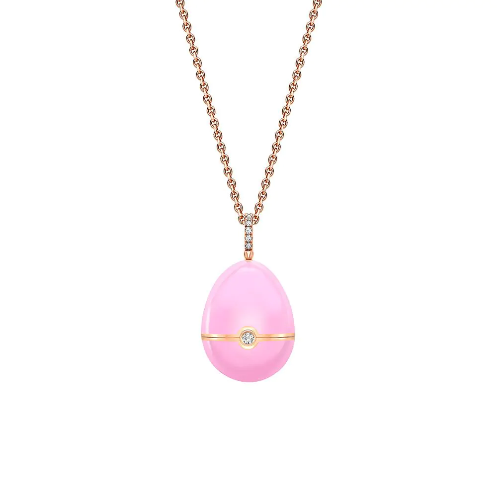 Fabergé Essence Rose Gold, Diamond & Pink Sapphire Heart Surprise Locket 1246FP2855