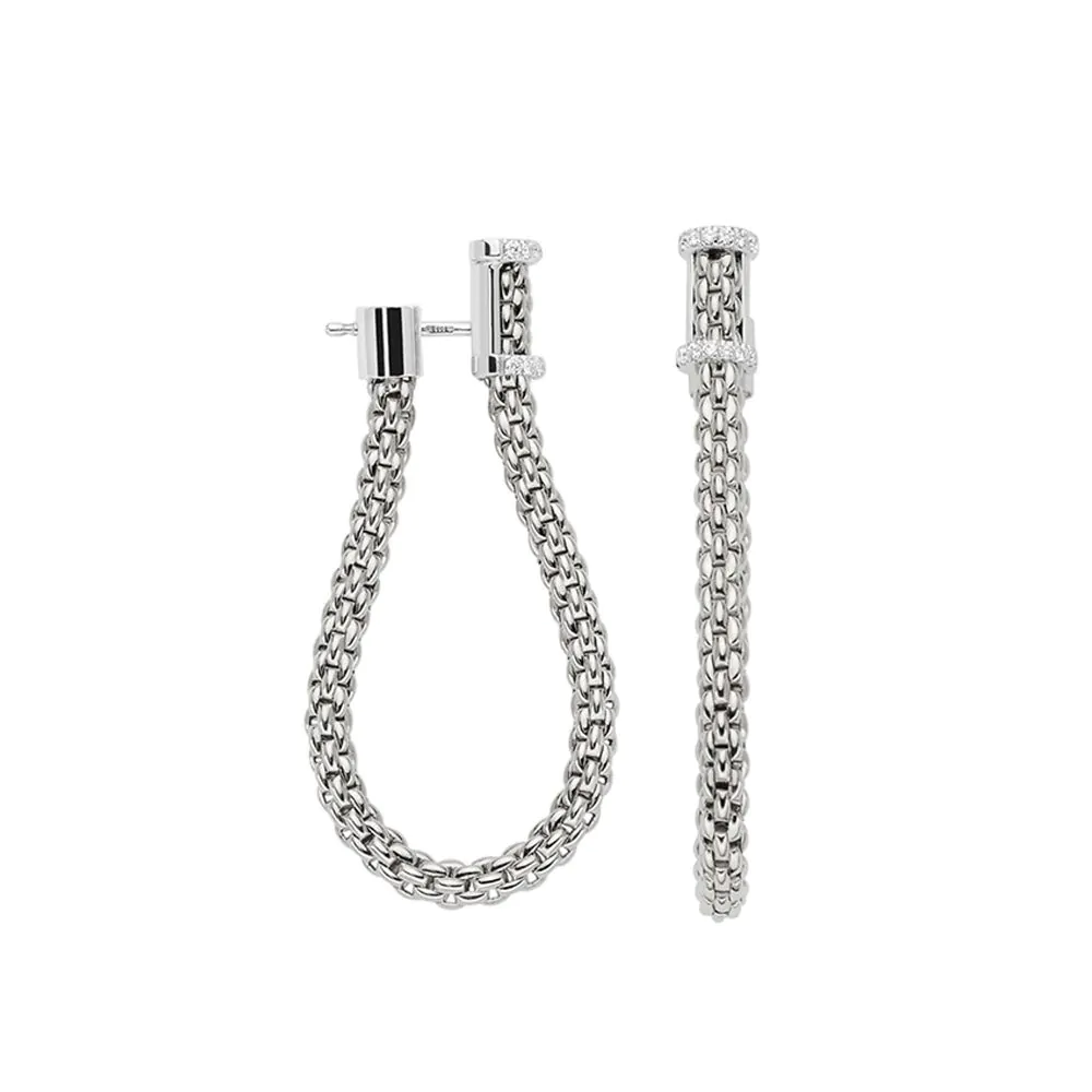 Fope Essentials Flex'it 18ct White Gold Diamond Hoop Earrings OR04 BBR WG