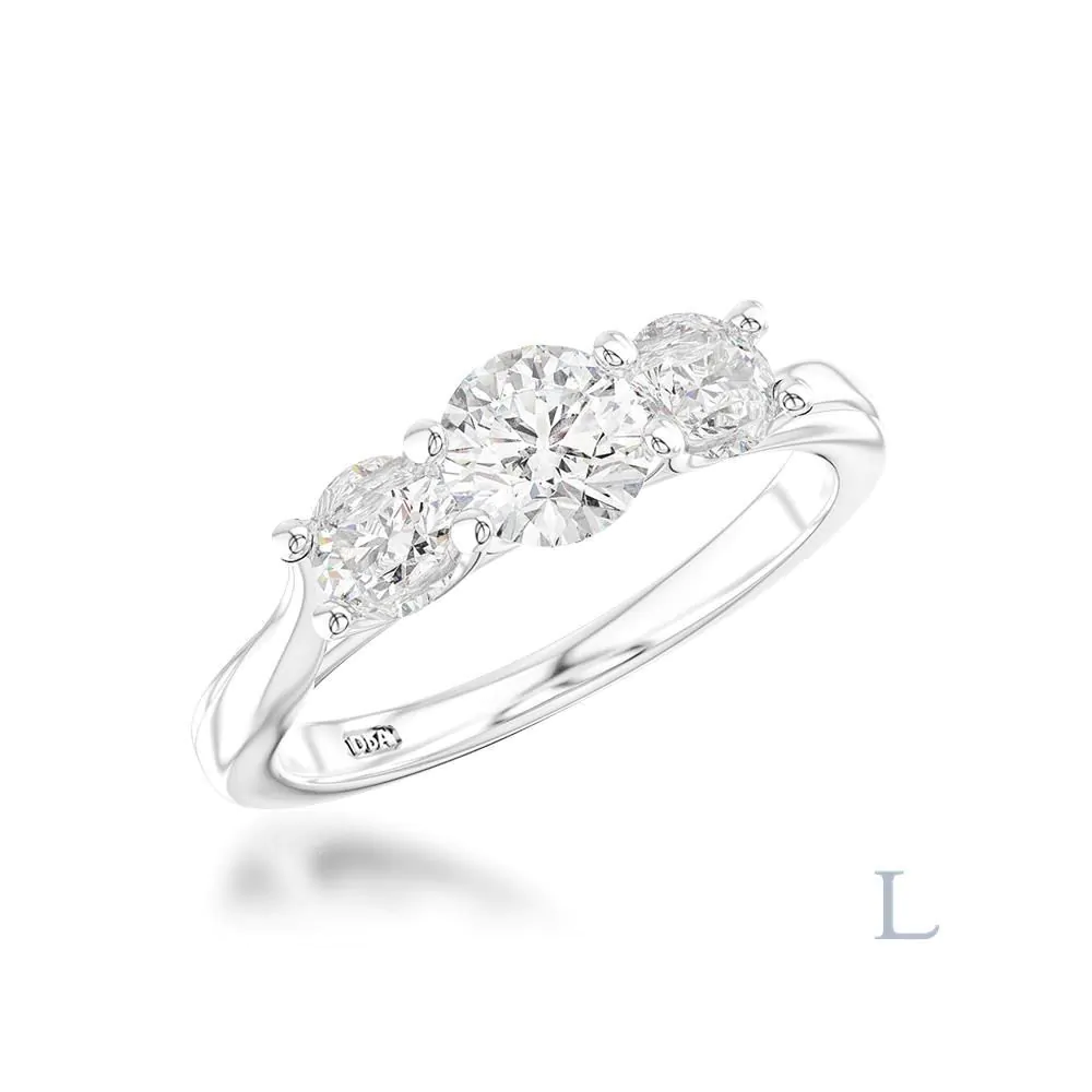 Isabella Platinum 0.51ct G VS2 Brilliant Cut Diamond Three Stone Ring