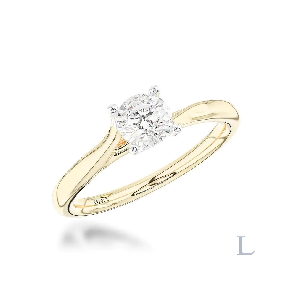 Isabella 18ct Yellow Gold & Platinum 0.30ct G SI1 Brilliant Cut Diamond Solitaire Ring