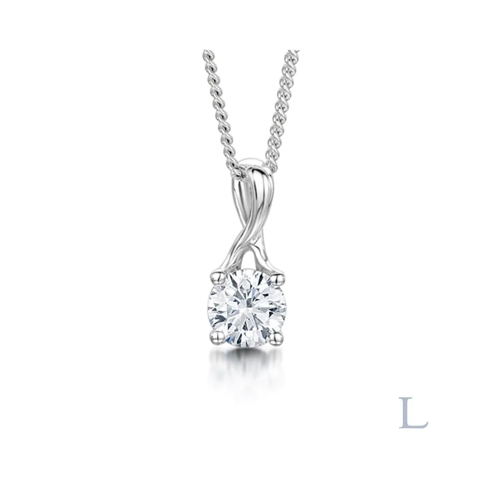 Platinum Isabella 0.40ct F SI1 Brilliant Cut Diamond Pendant