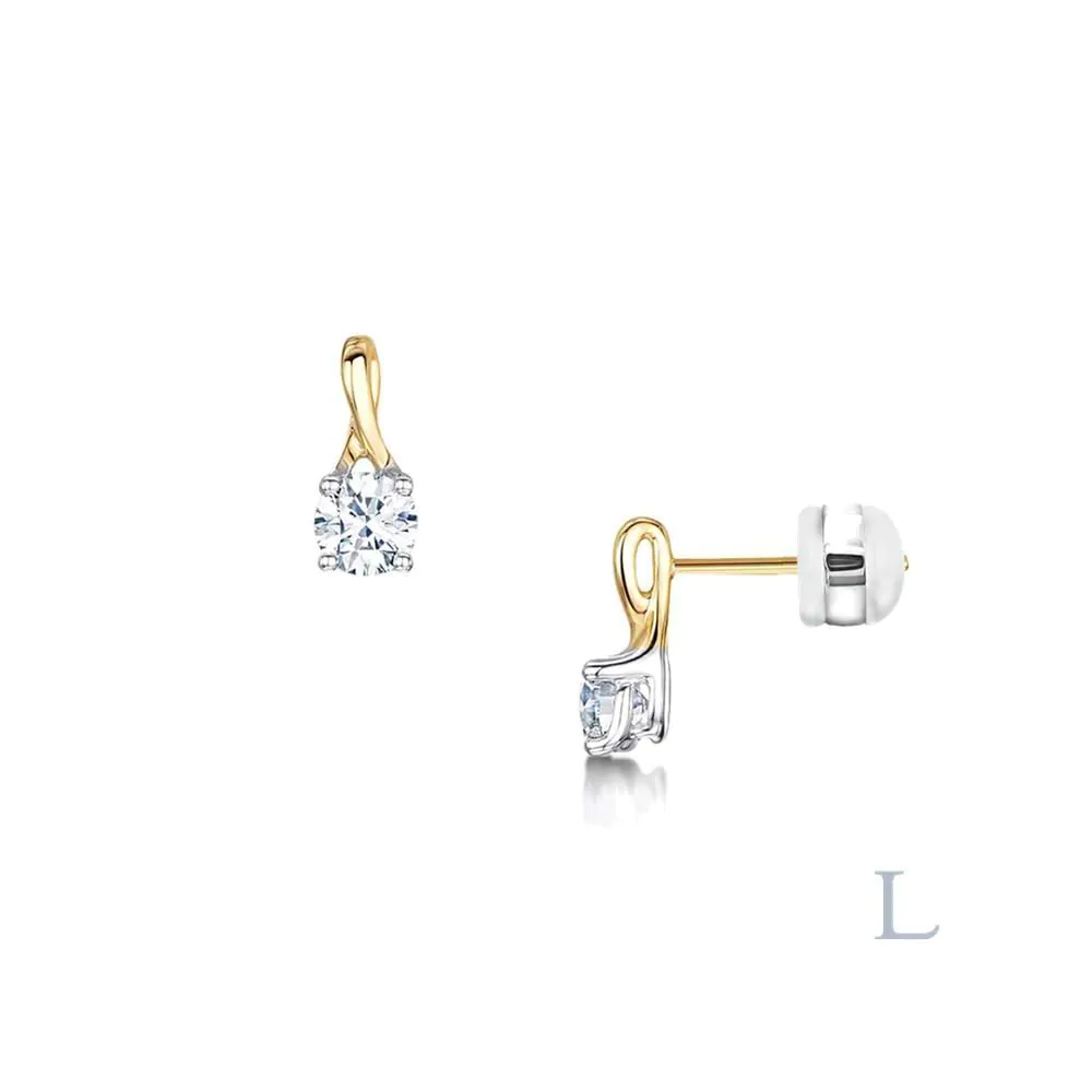 Isabella 18ct Yellow Gold & Platinum 0.53ct Brilliant Cut Diamond Earrings
