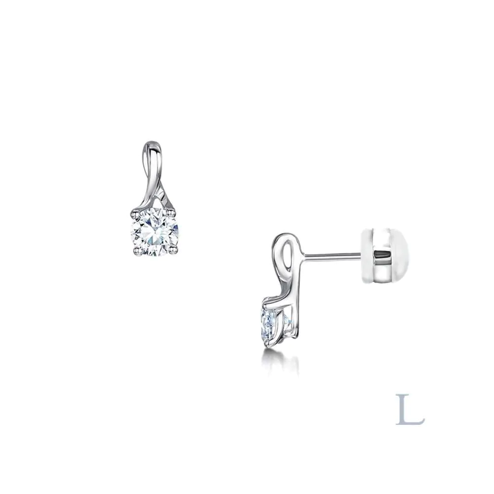 Isabella Platinum 0.71ct F SI1 Brilliant Cut Diamond Earrings