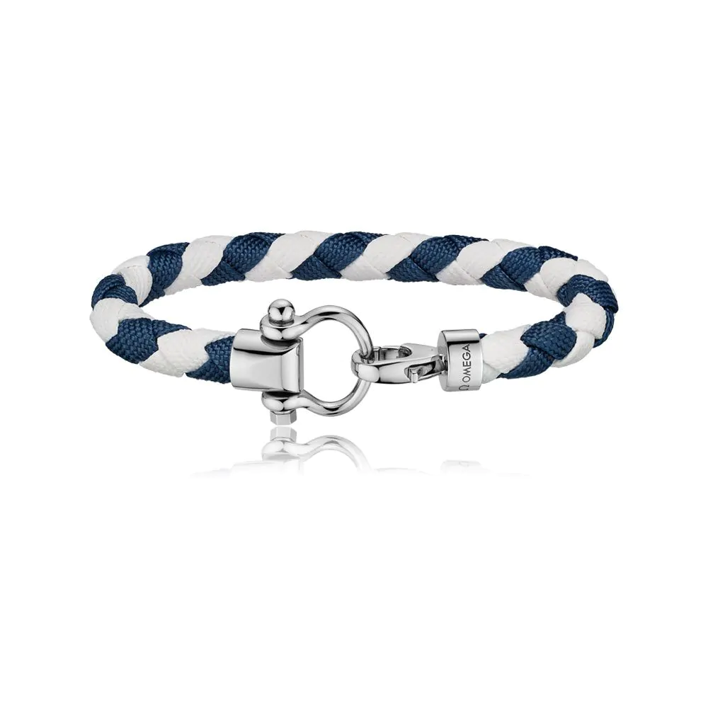 OMEGA Sailing Bracelet White and Dark Blue Nylon BA05CW0000704