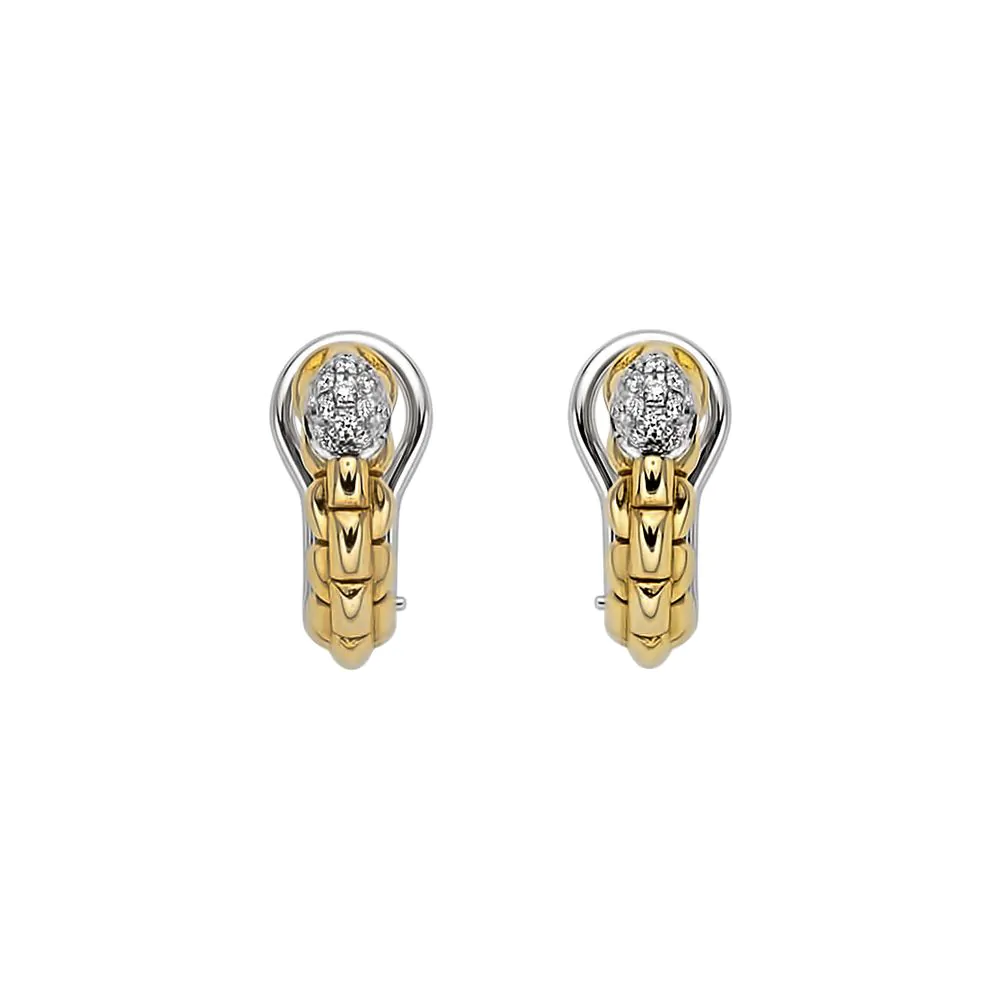 Fope Eka Tiny 18ct Yellow Gold Diamond Set Earrings 0.19ct 73001OX_PB_G_XBX_000