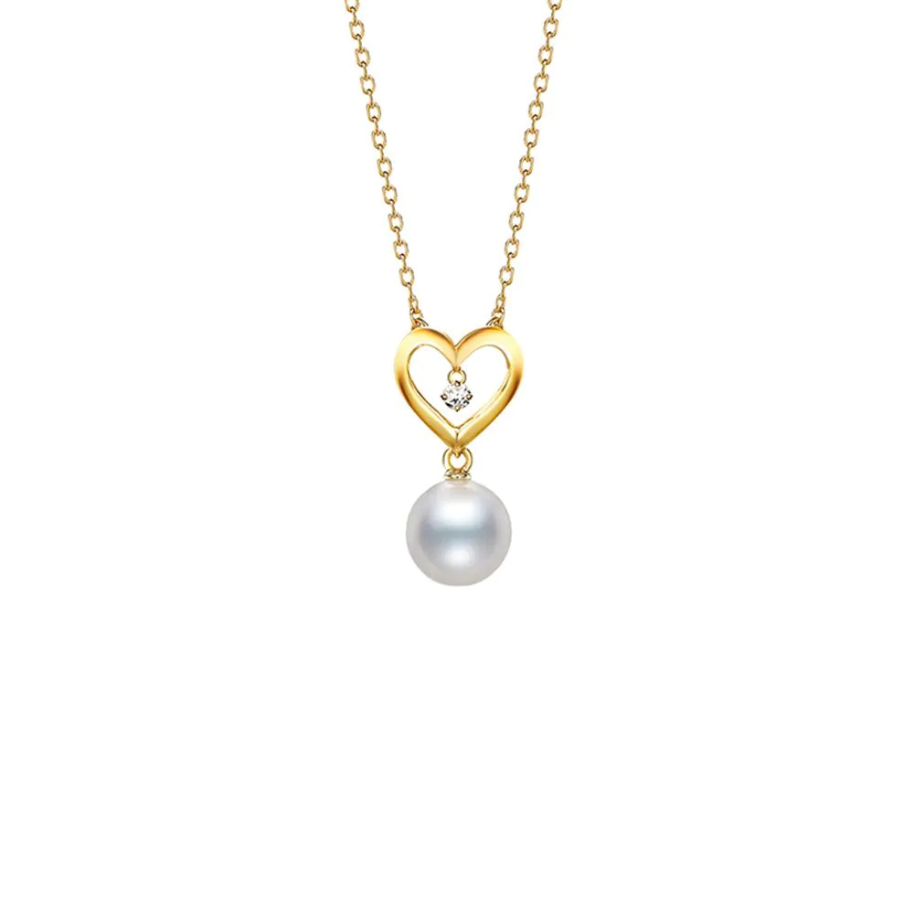 18ct Yellow Gold Pearl and Diamond Necklace
