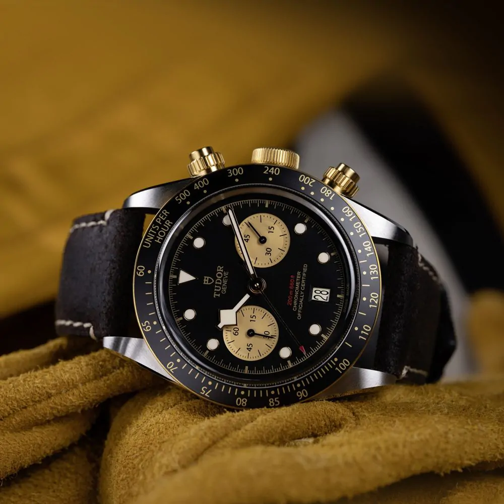 TUDOR Black Bay Chrono Steel & Yellow Gold 41mm Leather Watch M79363N0002