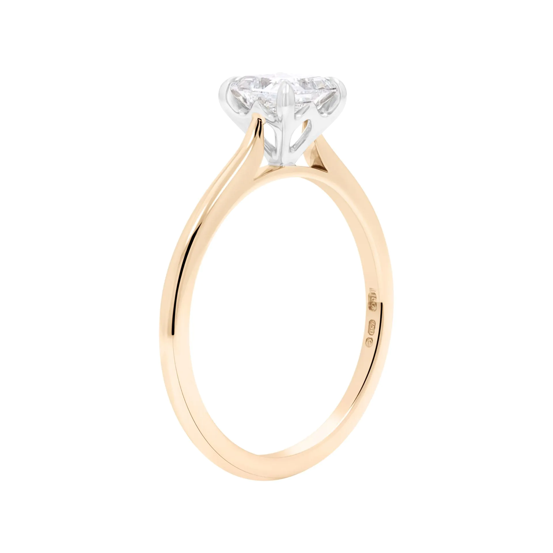 Wendy 18ct Yellow Gold 0.81ct Princess Cut Diamond Solitaire Ring