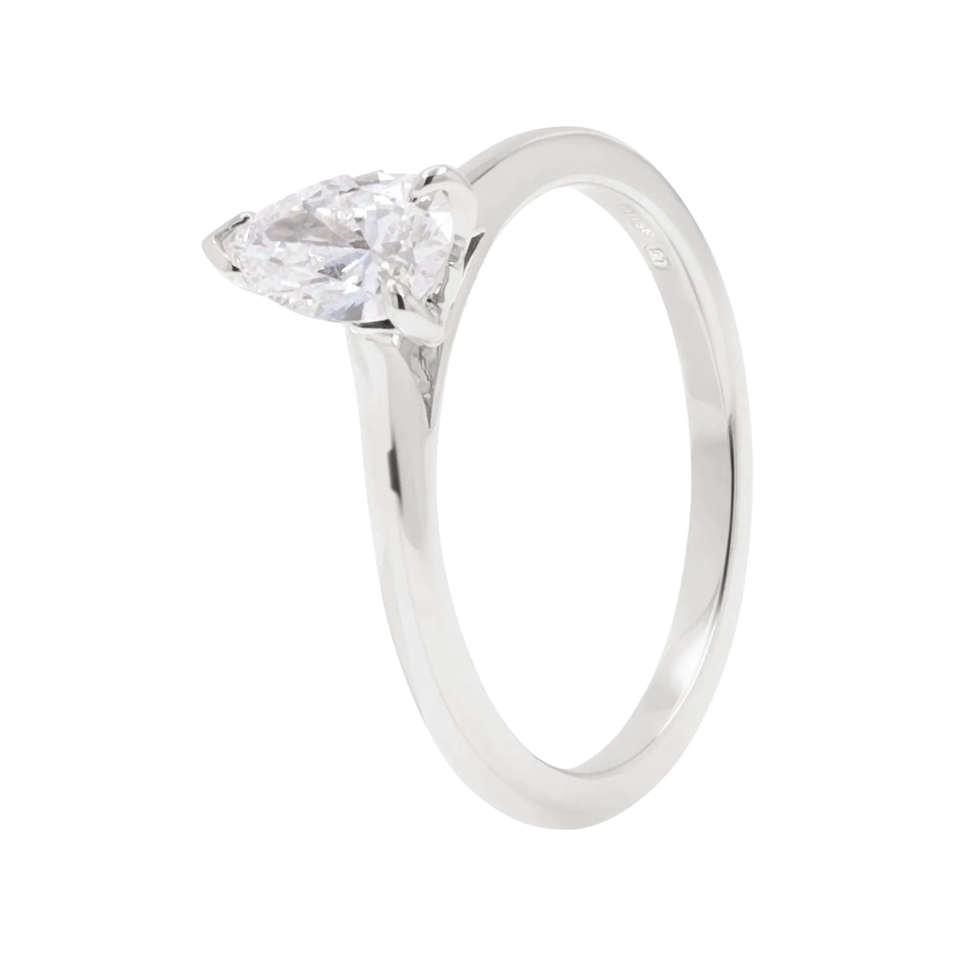 Wendy Platinum 0.54ct Pear Cut Diamond Solitaire Ring