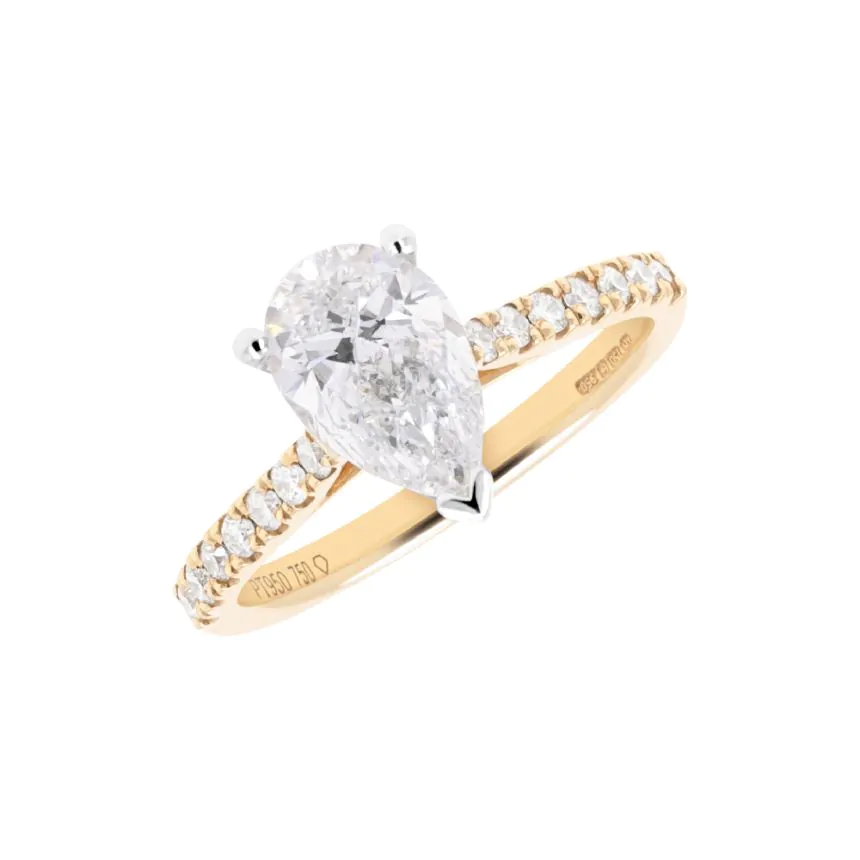 18ct Yellow Gold & Platinum 1.72ct Diamond Solitaire Engagement Ring