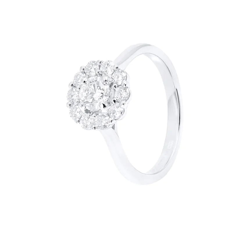 Platinum 1.15ct Diamond Cluster Dress Ring