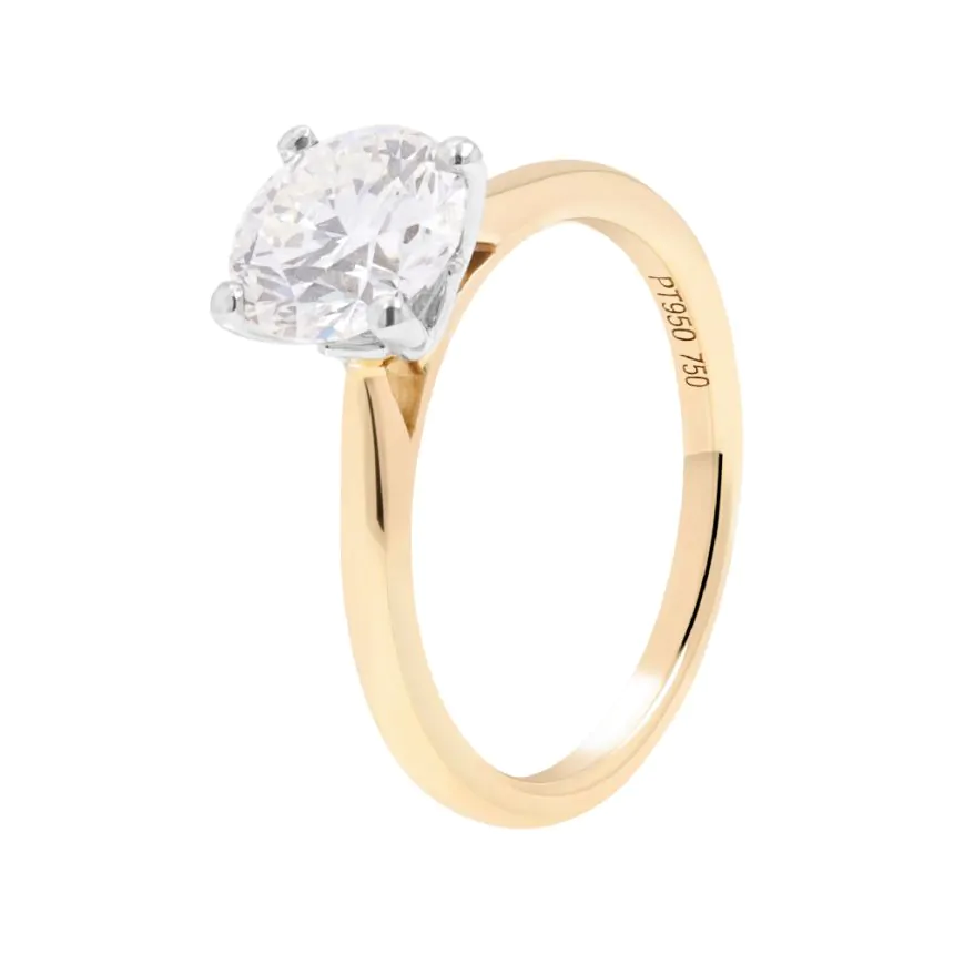 18ct Yellow Gold 1.71ct Diamond Solitaire Engagement Ring