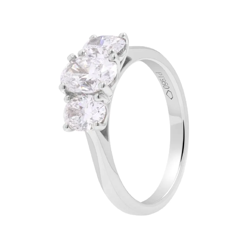 Platinum 1.80ct Diamond Three Stone Engagement Ring