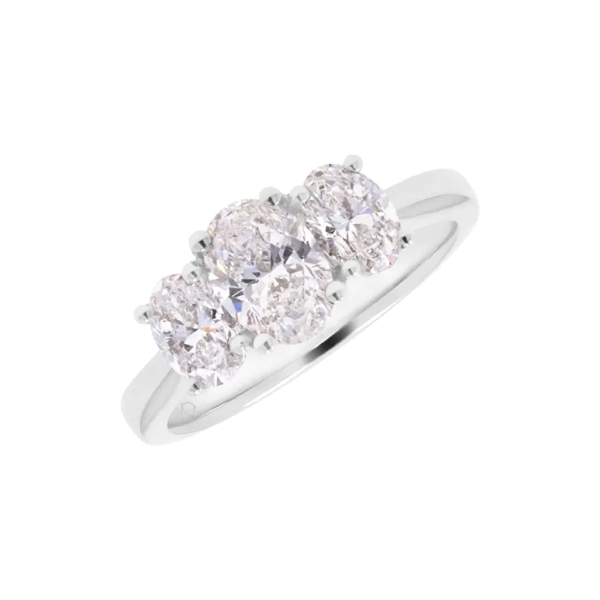 Platinum 1.80ct Diamond Three Stone Engagement Ring