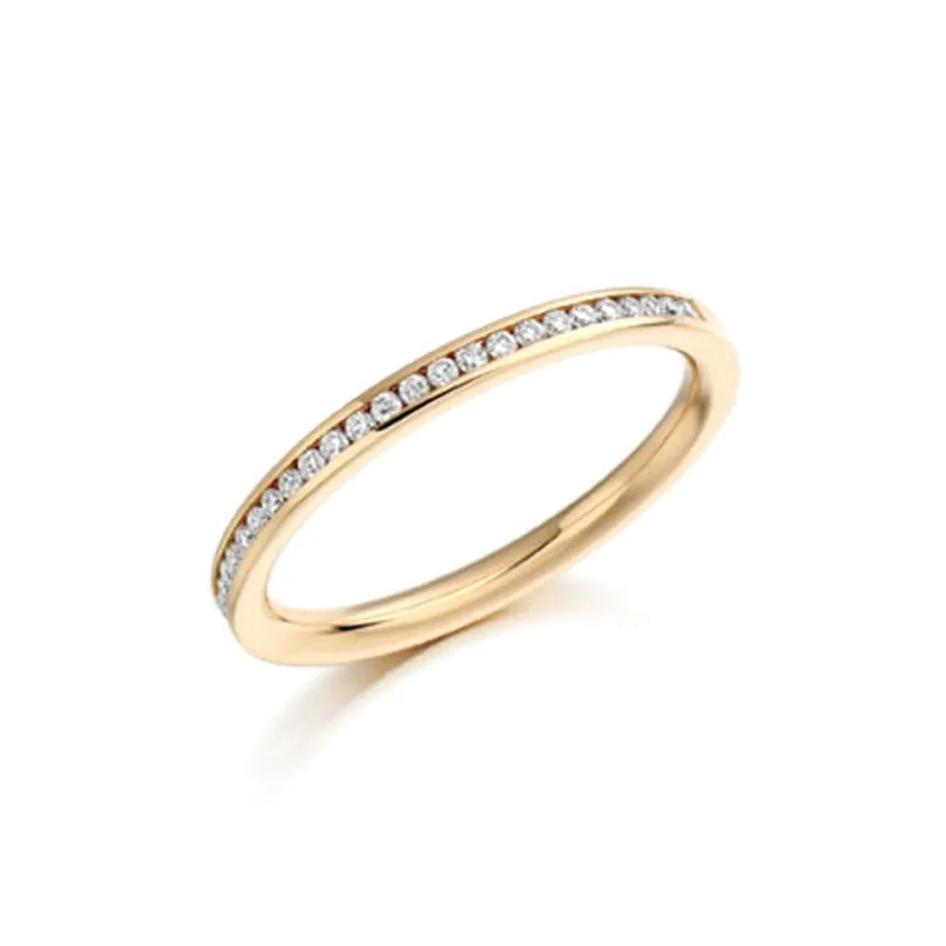 18ct Rose Gold Brilliant Cut 0.20ct Diamond Half Eternity Ring