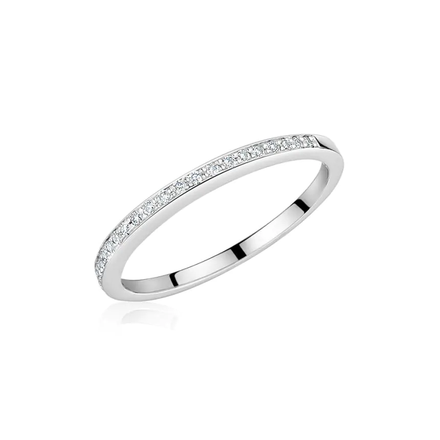 18ct White Gold 0.10ct G SI Brilliant Cut Diamond Half Eternity Ring