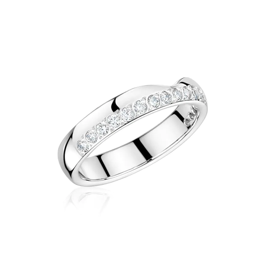 18ct White Gold 0.34ct G SI Brilliant Cut Diamond Shaped Eternity Ring