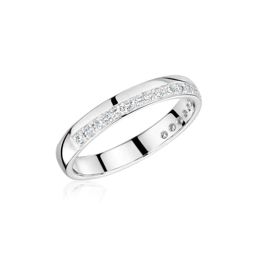 18ct White Gold 0.22ct G SI Brilliant Cut Diamond Half Eternity Ring