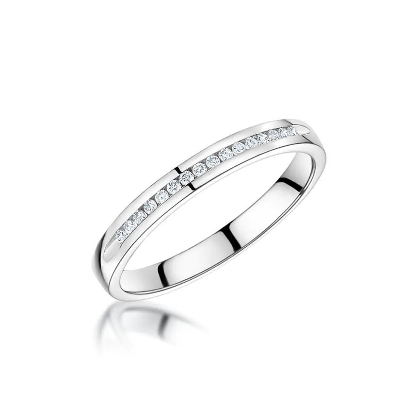 Platinum 0.07ct G SI Brilliant Cut Diamond Half Eternity Ring