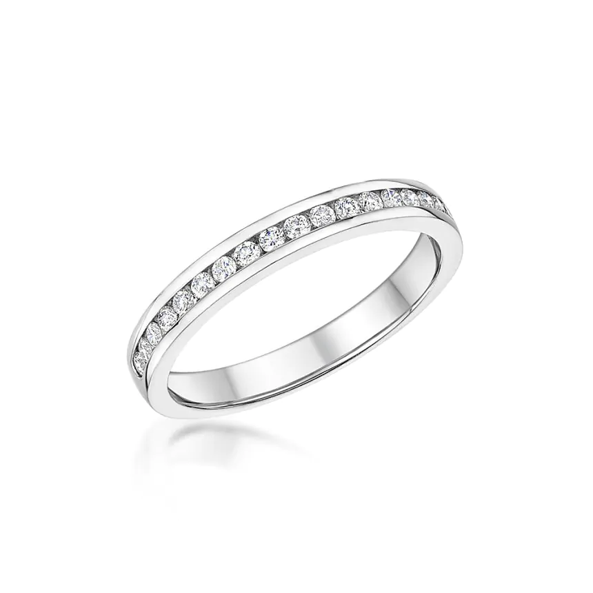 Platinum 0.20ct Diamond Half Eternity Ring