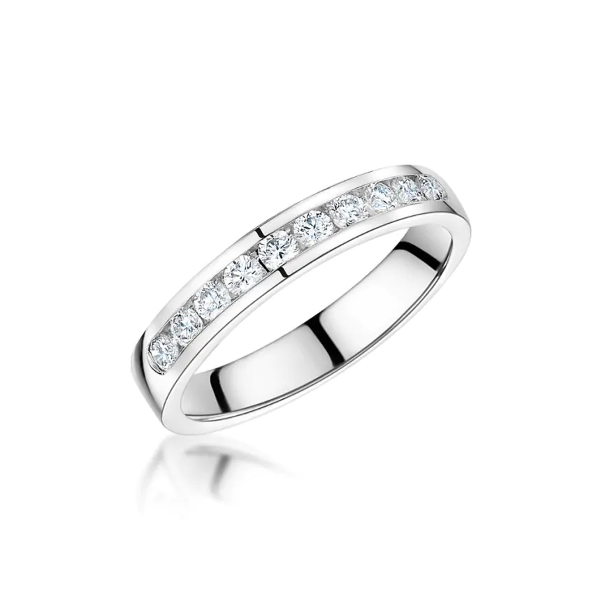 18ct White Gold 0.33ct G SI Brilliant Cut Diamond Half Eternity Ring