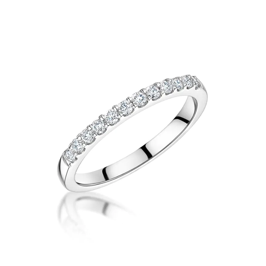 Platinum 0.23ct G SI Brilliant Cut Diamond Half Eternity Ring