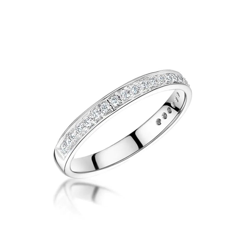 18ct White Gold 0.17ct G SI Brilliant Cut Diamond Half Eternity Ring