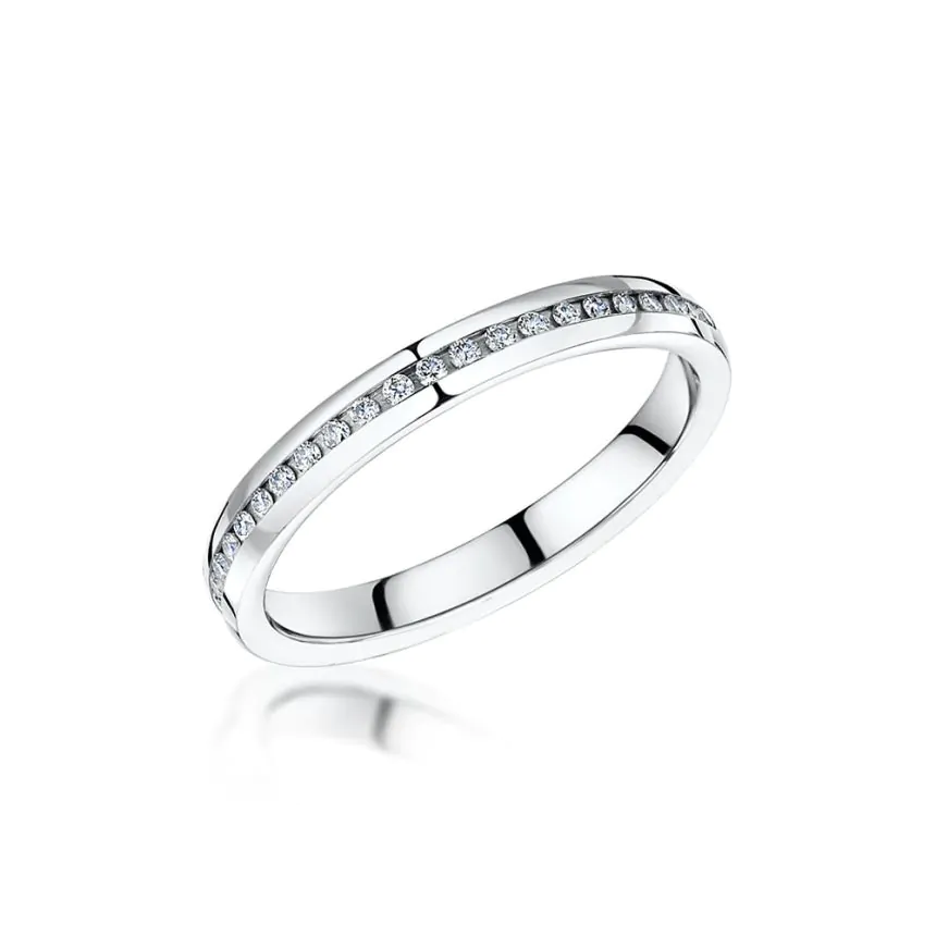 18ct White Gold 0.13ct Brilliant Cut Diamond Half Eternity Ring