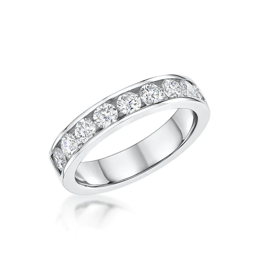 Platinum 1.00ct G SI1 Brilliant Cut Half Eternity Diamond Ring