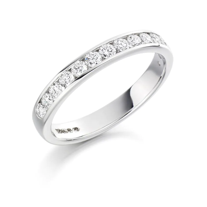 Platinum Half Set Diamond Eternity Ring