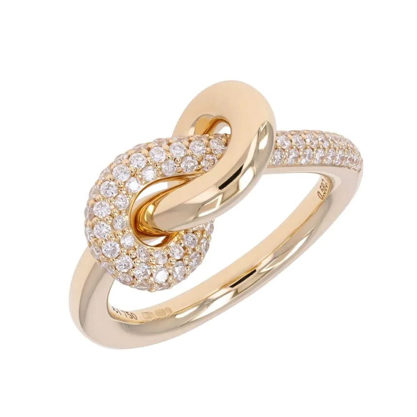 18ct Yellow Gold 0.60ct Diamond Twist Ring