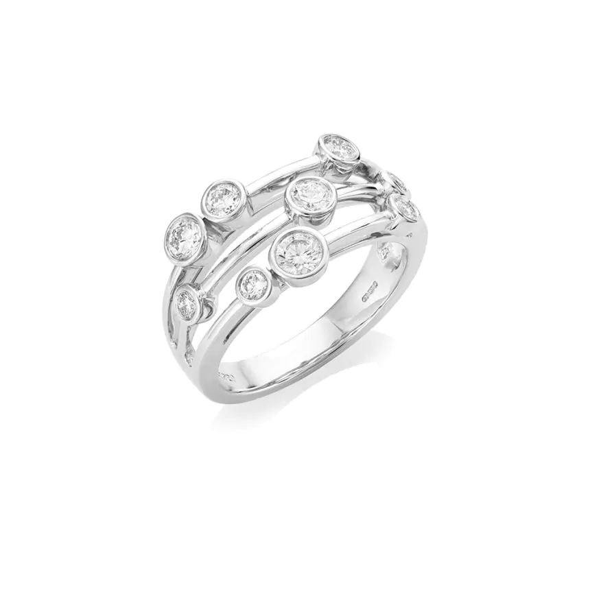 Platinum 0.78ct Diamond Bubble Dress Ring