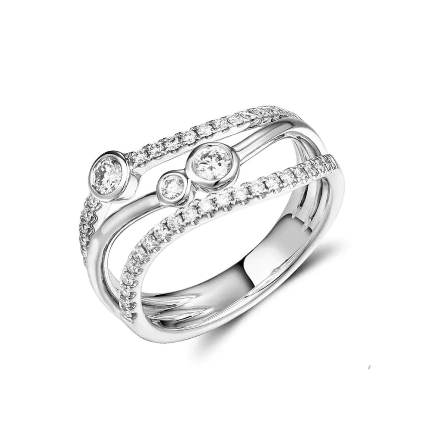 18ct White Gold 0.52ct Bubble Diamond Dress Ring