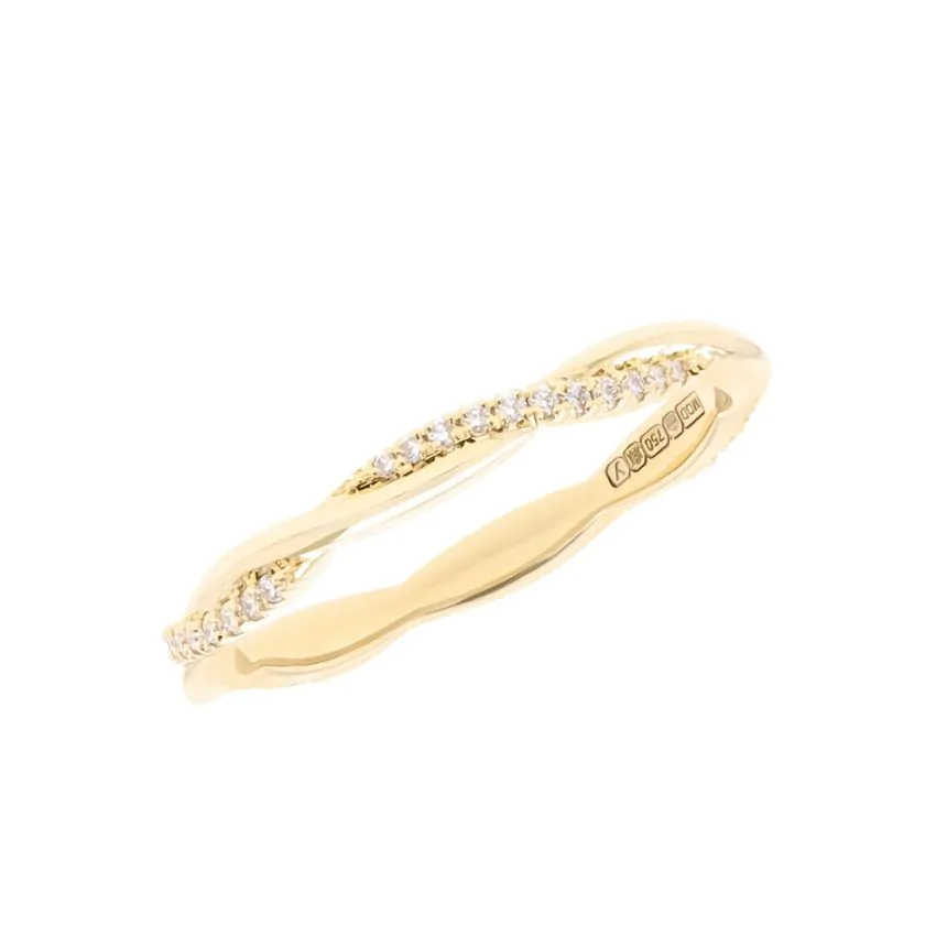 18ct Yellow Gold 0.11ct Diamond Entwined Full Set Dress Ring