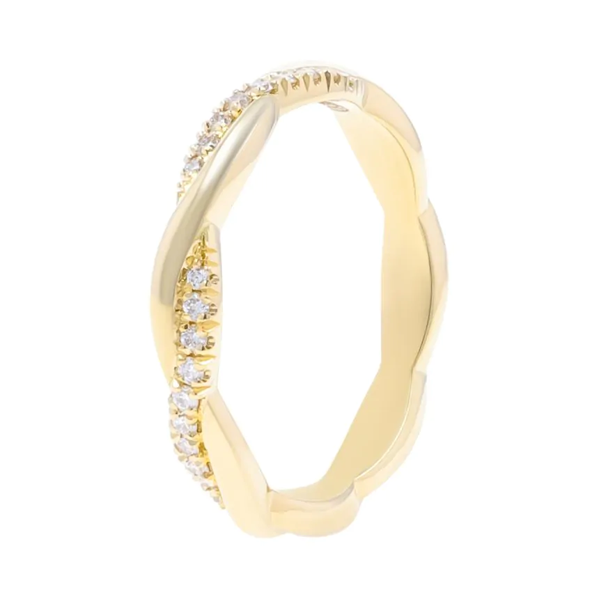 18ct Yellow Gold 0.12ct Diamond Entwined Ring