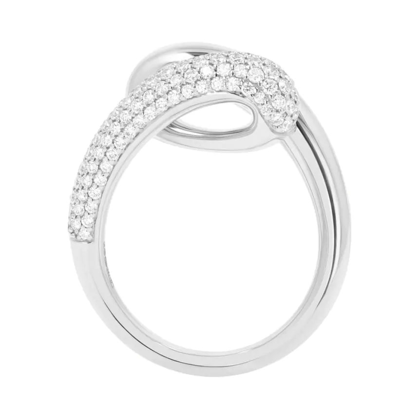18ct White Gold 1.08ct Diamond Wraparound Teardrop Ring