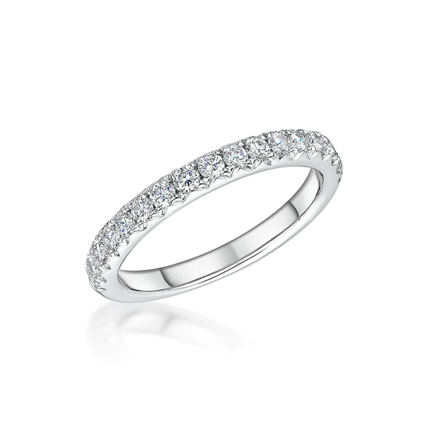Platinum 0.50ct Diamond Fishtail Half Eternity Ring