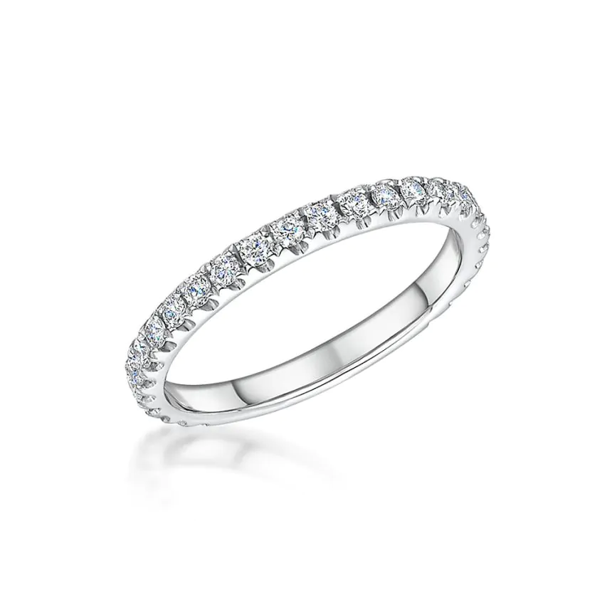 Platinum 0.50ct Brilliant Cut Diamond Half Eternity Ring