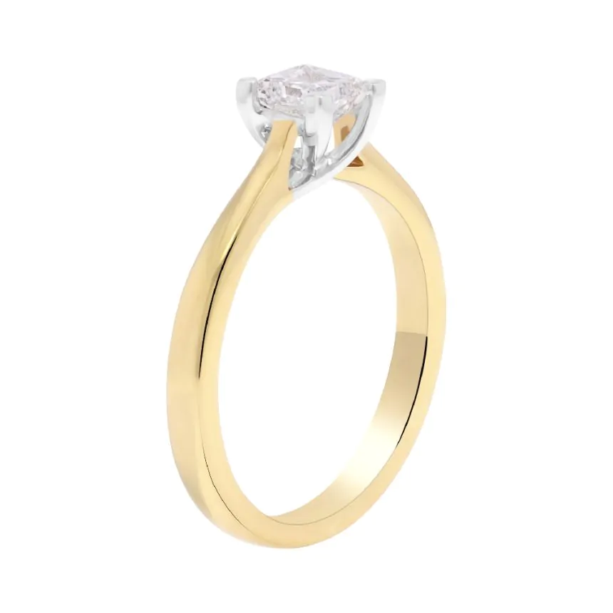 18ct Yellow & White Gold 0.52ct Diamond Solitaire Ring