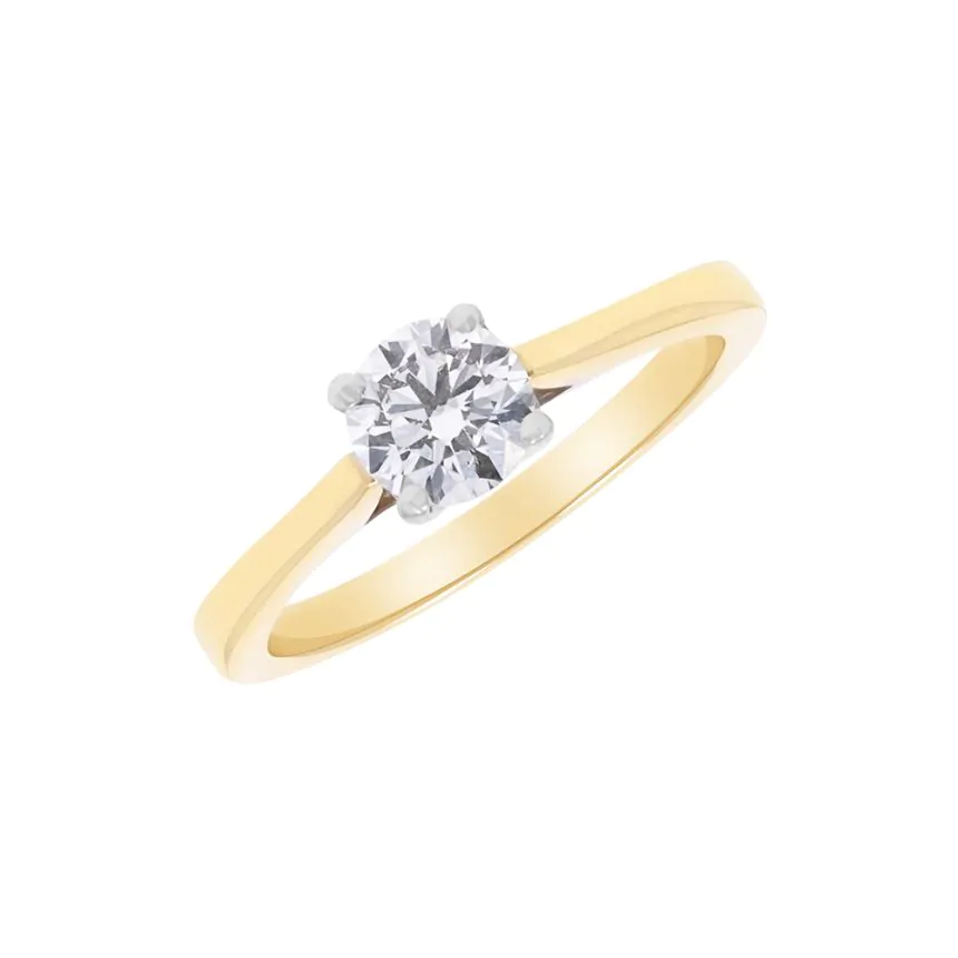 18ct Yellow Gold 0.61ct D VS1 Diamond Solitaire Engagement Ring