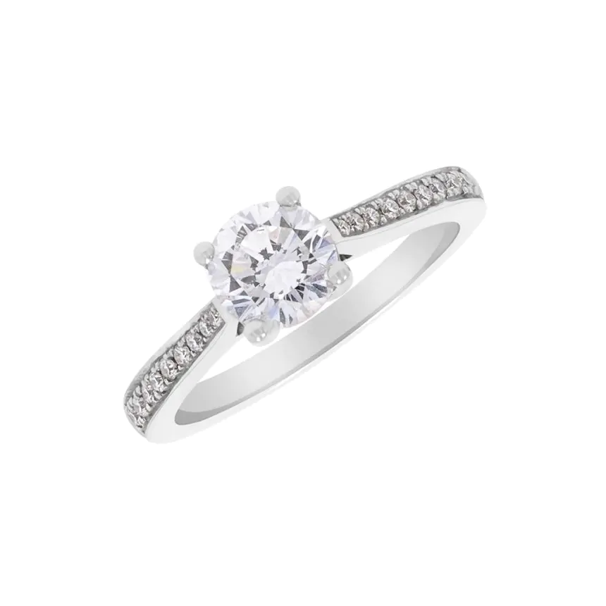 Platinum 0.91ct D SI1 Diamond Solitaire Engagement Ring
